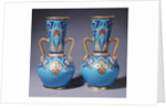 A pair of Minton twin-handled cloisonne vases by Anonymous