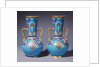 A pair of Minton twin-handled cloisonne vases by Anonymous