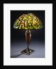 Tiffany Studios 'Tulip' leaded glass and bronze table lamp by Anonymous