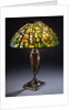 Tiffany Studios 'Tulip' leaded glass and bronze table lamp by Anonymous