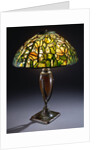 Tiffany Studios 'Tulip' leaded glass and bronze table lamp by Anonymous