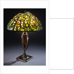 Tiffany Studios 'Tulip' leaded glass and bronze table lamp by Anonymous