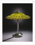 Tiffany Studios 'Lotus' leaded glass and bronze table lamp by Anonymous