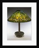 Tiffany Studios 'Arrowroot' leaded glass and bronze table lamp by Anonymous