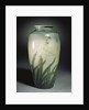 An earthenware vase depicting hyacinths and leafage in shades of ivory and green by Anonymous