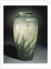 An earthenware vase depicting hyacinths and leafage in shades of ivory and green by Anonymous