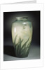 An earthenware vase depicting hyacinths and leafage in shades of ivory and green by Anonymous