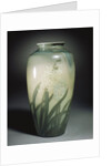 An earthenware vase depicting hyacinths and leafage in shades of ivory and green by Anonymous