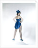 1960s Woman Looking Over Shoulder Wear Dance Costume Blue Sequined Top Hat Silk Tails Fishnet Seamed Stockings Looking At Camera by Anonymous
