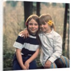 two Young Girls With Flowers In Their Hair Sitting Outside Retro 1970 1970s by Anonymous