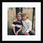 two Young Girls With Flowers In Their Hair Sitting Outside Retro 1970 1970s by Anonymous