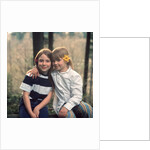 two Young Girls With Flowers In Their Hair Sitting Outside Retro 1970 1970s by Anonymous