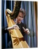 1960 1960s Retro Harp Musician Woman Strings by Anonymous