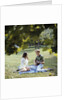 1960 1960s 1970 1970s Retro Smiling Couple Man Woman Sitting On Blanket On Grass Park Man Playing Acoustic Guitar by Anonymous