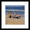 1970 1970s 2 Couples Men Women On Beach With Red White Dune Buggy Leisure Sport Lifestyle Vehicle Fun Summer by Anonymous