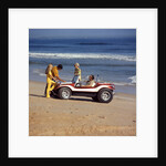 1970 1970s 2 Couples Men Women On Beach With Red White Dune Buggy Leisure Sport Lifestyle Vehicle Fun Summer by Anonymous