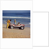 1970 1970s 2 Couples Men Women On Beach With Red White Dune Buggy Leisure Sport Lifestyle Vehicle Fun Summer by Anonymous
