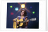 1970s Woman Girl Performer Playing Guitar Singing Microphone Stage Lights by Anonymous