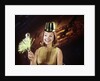 1960s Young Blonde Woman Party Hat Noisemaker Horn Smiling New Year Clock Background by Anonymous