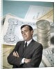 1960s Businessman Facial Expression Background Money Checks Coins Finance Banking Business Retro by Anonymous