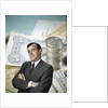 1960s Businessman Facial Expression Background Money Checks Coins Finance Banking Business Retro by Anonymous