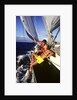 couple Enjoying The Ride On Deck Of Sailboat Heading Toward St. Vincent West Indies by Anonymous