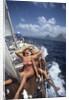 1990s Couple Sitting On Bow Of Sailboat Saint Lucia West Indies by Anonymous