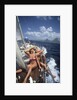 1990s Couple Sitting On Bow Of Sailboat Saint Lucia West Indies by Anonymous