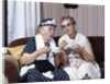 1950s Two Elderly Drinking Tea Gossiping Hair In Curlers by Anonymous
