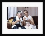 1950s Two Elderly Drinking Tea Gossiping Hair In Curlers by Anonymous