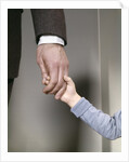 1960s Adult Man Hand Holding That Of Small Child Toddler Father Young Old Safety Protection Guidance Retro by Anonymous