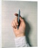 1970s Male Hand Holding Ball Point Ink Pen by Anonymous