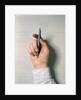 1970s Male Hand Holding Ball Point Ink Pen by Anonymous