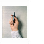 1970s Male Hand Holding Ball Point Ink Pen by Anonymous