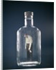 1960s Slumped Over Alcoholic Man Holding Whiskey Bottle Trapped Inside Glass Alcohol Decanter Bottle by Anonymous