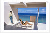 1990s Man And Woman On Sunny Deck Balcony Overlooking The Ocean by Anonymous