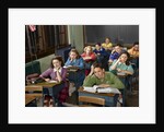 1950s High School Classroom Of Bored Sleepy Students Sitting At Desks by Anonymous