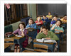 1950s High School Classroom Of Bored Sleepy Students Sitting At Desks by Anonymous