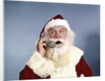 1960s Santa Claus Talking On Telephone Retro by Anonymous