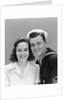 1940s Couple Portrait Navy Man Woman Smile by Anonymous