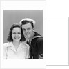 1940s Couple Portrait Navy Man Woman Smile by Anonymous
