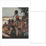 Spanish explorer and conquistador Hernando de Soto standing on shore by Anonymous