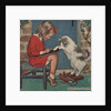Cat helping girl with homework by Jessie Willcox Smith