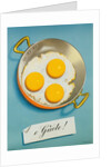 Three Fried Eggs in a Pan by Anonymous