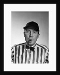 1950s Football Referee Blowing Whistle Looking At Camera by Anonymous
