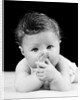 1940s Cute Baby Sucking Thumb Looking At Camera by Anonymous