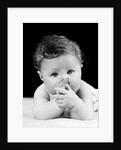 1940s Cute Baby Sucking Thumb Looking At Camera by Anonymous