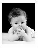 1940s Cute Baby Sucking Thumb Looking At Camera by Anonymous