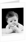 1940s Cute Baby Sucking Thumb Looking At Camera by Anonymous