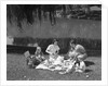1950s Family Mother Father Son Daughter Picnicking By Lake Outdoor by Anonymous